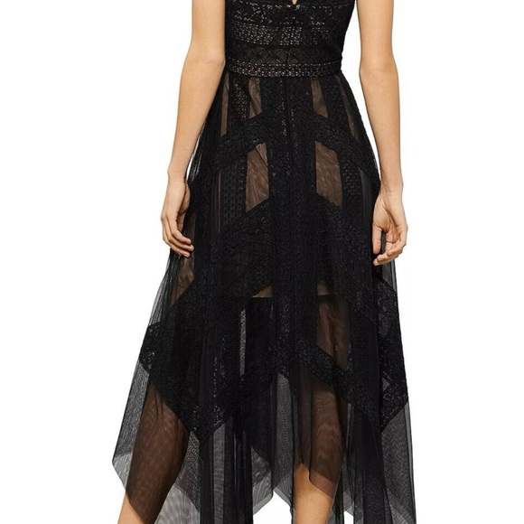 SOLD! Stunning BCBG MaxAzria Black Andi Sleeveless Asymmetric Tulle Gown - Picture 4 of 10